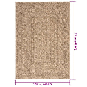 vidaXL Rug ZIZUR 140x200 cm Jute Look Indoor and Outdoor