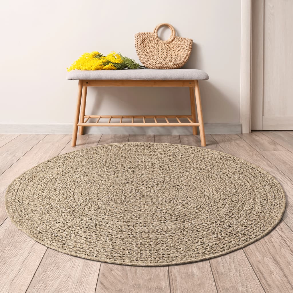 vidaXL Rug 120 cm Jute Look Indoor and Outdoor