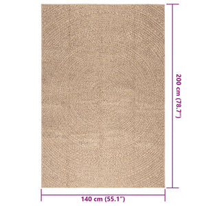 vidaXL Rug ZIZUR 140x200 cm Jute Look Indoor and Outdoor