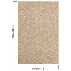 vidaXL Rug 160x230 cm Jute Look Indoor and Outdoor