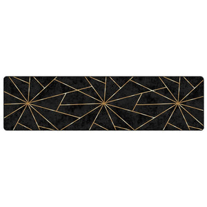 vidaXL Rug Washable Black and Gold 80x300 cm Anti Slip