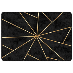 vidaXL Rug Washable Black and Gold 120x180 cm Anti Slip