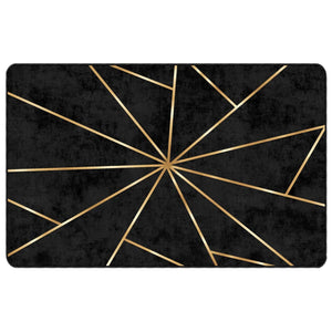 vidaXL Rug Washable Black and Gold 190x300 cm Anti Slip