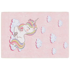 vidaXL Kids' Rug Pink 160x230 cm Unicorn Washable Anti Slip