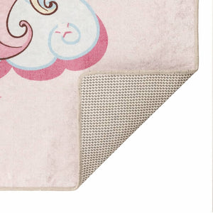 vidaXL Kids' Rug Pink 160x230 cm Unicorn Washable Anti Slip