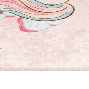 vidaXL Kids' Rug Pink 160x230 cm Unicorn Washable Anti Slip