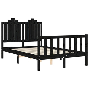 vidaXL Bed Frame without Mattress Black 120x200 cm Solid Wood Pine