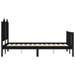 vidaXL Bed Frame without Mattress Black 120x200 cm Solid Wood Pine