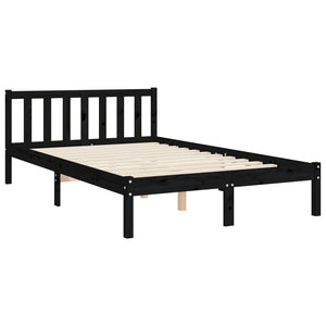 vidaXL Bed Frame without Mattress Black 120x200 cm Solid Wood Pine