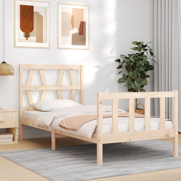 vidaXL Bed Frame without Mattress Single Solid Wood Pine