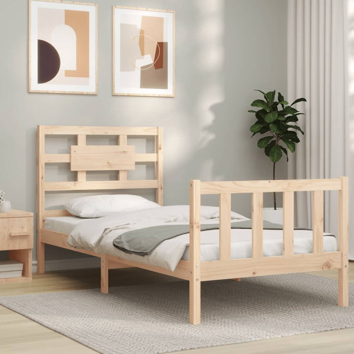 vidaXL Bed Frame without Mattress Small Single Solid Wood Pine