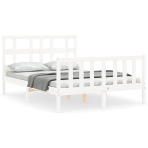 vidaXL Bed Frame without Mattress White 140x190 cm Solid Wood Pine