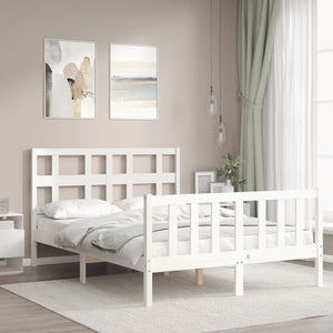 vidaXL Bed Frame without Mattress White 140x190 cm Solid Wood Pine