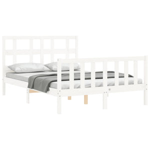 vidaXL Bed Frame without Mattress White 140x190 cm Solid Wood Pine