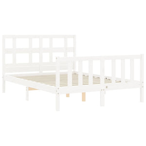 vidaXL Bed Frame without Mattress White 140x190 cm Solid Wood Pine