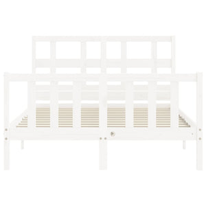 vidaXL Bed Frame without Mattress White 140x190 cm Solid Wood Pine