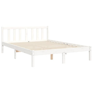 vidaXL Bed Frame without Mattress White 140x190 cm Solid Wood Pine