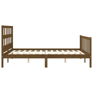 vidaXL Bed Frame without Mattress Honey Brown King Size Solid Wood Pine