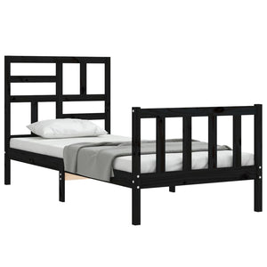 vidaXL Bed Frame without Mattress Black 100x200 cm Solid Wood Pine