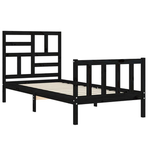 vidaXL Bed Frame without Mattress Black 100x200 cm Solid Wood Pine