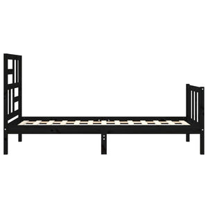 vidaXL Bed Frame without Mattress Black 100x200 cm Solid Wood Pine