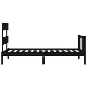 vidaXL Bed Frame without Mattress Black 90x200 cm Solid Wood Pine