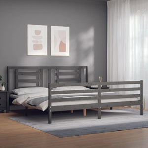 vidaXL Bed Frame without Mattress Grey 200x200 cm Solid Wood