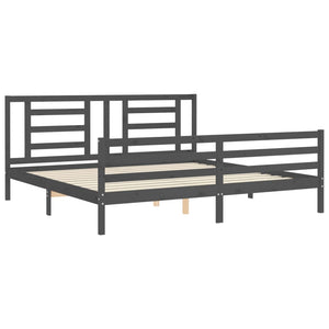 vidaXL Bed Frame without Mattress Grey 200x200 cm Solid Wood