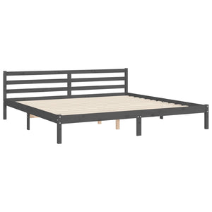 vidaXL Bed Frame without Mattress Grey 200x200 cm Solid Wood