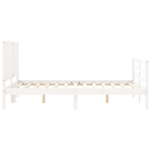 vidaXL Bed Frame without Mattress White Small Double Solid Wood