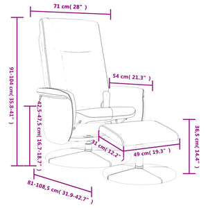 vidaXL Massage Recliner Chair with Footstool Grey Faux Leather