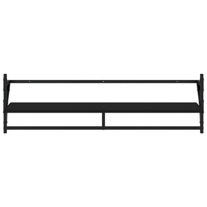 vidaXL 6 Piece Wall Shelf Set with Bars Black Engineered Wood