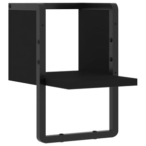 vidaXL Wall Shelf with Bar Black 20x25x30 cm