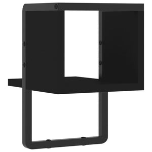 vidaXL Wall Shelf with Bar Black 20x25x30 cm