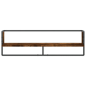 vidaXL Wall Shelf with Bar Smoked Oak 100x25x30 cm