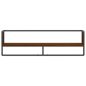 vidaXL Wall Shelf with Bar Brown Oak 100x25x30 cm