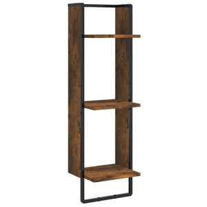 vidaXL 3-Tier Wall Shelf Smoked Oak 30x25x100 cm Engineered Wood