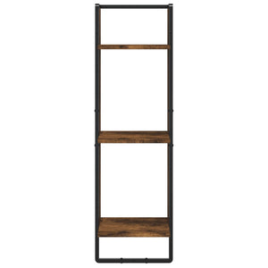 vidaXL 3-Tier Wall Shelf Smoked Oak 30x25x100 cm Engineered Wood