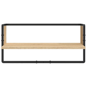 vidaXL 4 Piece Wall Shelf Set with Bars Sonoma Oak Engineered Wood