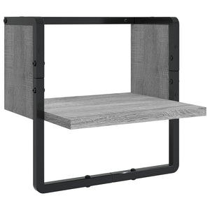 vidaXL 4 Piece Wall Shelf Set with Bars Grey Sonoma Engineered Wood