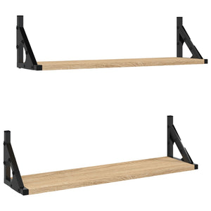 vidaXL Wall Shelves 2 pcs Sonoma Oak 60x15x15.5 cm