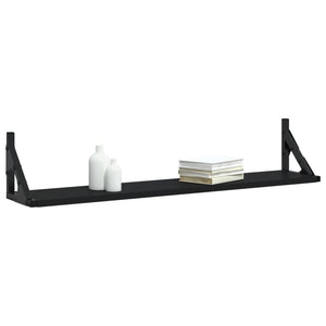 vidaXL Wall Shelves 2 pcs Black 80x15x15.5 cm Engineered wood