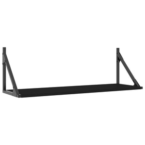 vidaXL Wall Shelves 2 pcs Black 80x25x25.5 cm Engineered wood