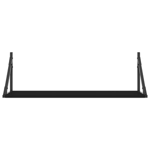 vidaXL Wall Shelves 2 pcs Black 80x25x25.5 cm Engineered wood