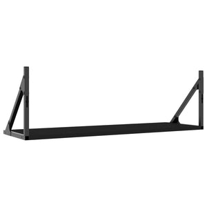 vidaXL Wall Shelves 2 pcs Black 80x25x25.5 cm Engineered wood