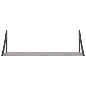 vidaXL Wall Shelves 2 pcs Grey Sonoma 80x25x25.5 cm Engineered wood