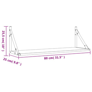 vidaXL Wall Shelves 2 pcs Grey Sonoma 80x25x25.5 cm Engineered wood