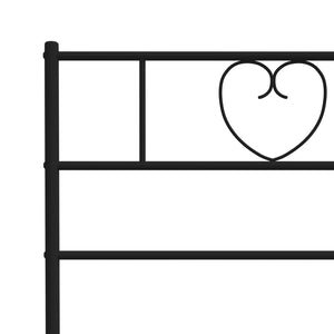 vidaXL Metal Bed Frame without Mattress with Headboard Black 140x200cm