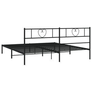 vidaXL Metal Bed Frame without Mattress with Headboard Black 180x200cm