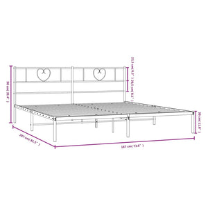 vidaXL Metal Bed Frame without Mattress with Headboard Black 180x200cm